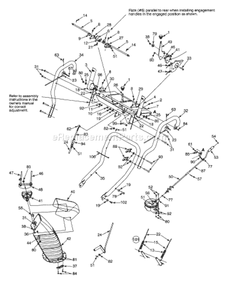 Page B Diagram and Parts List for 31AE9P3I801 2005 Yard Man Snow Blower